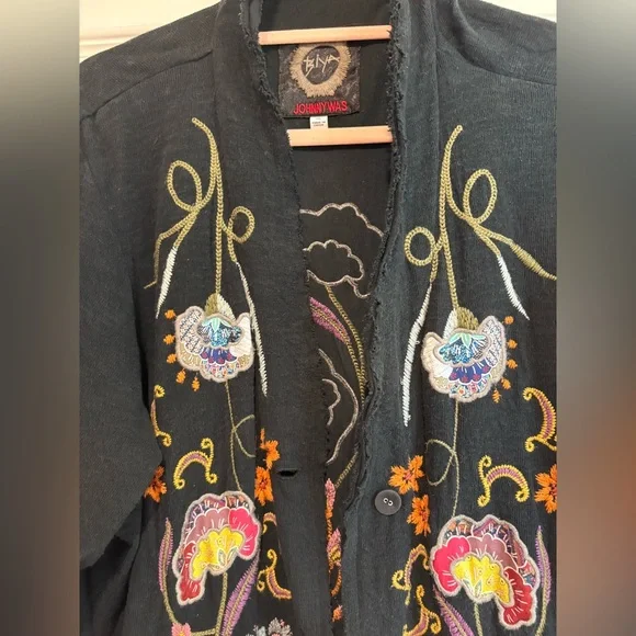 Johnny Was Biya TARIA APPLIQUE CARDIGAN - Picture 6 of 13
